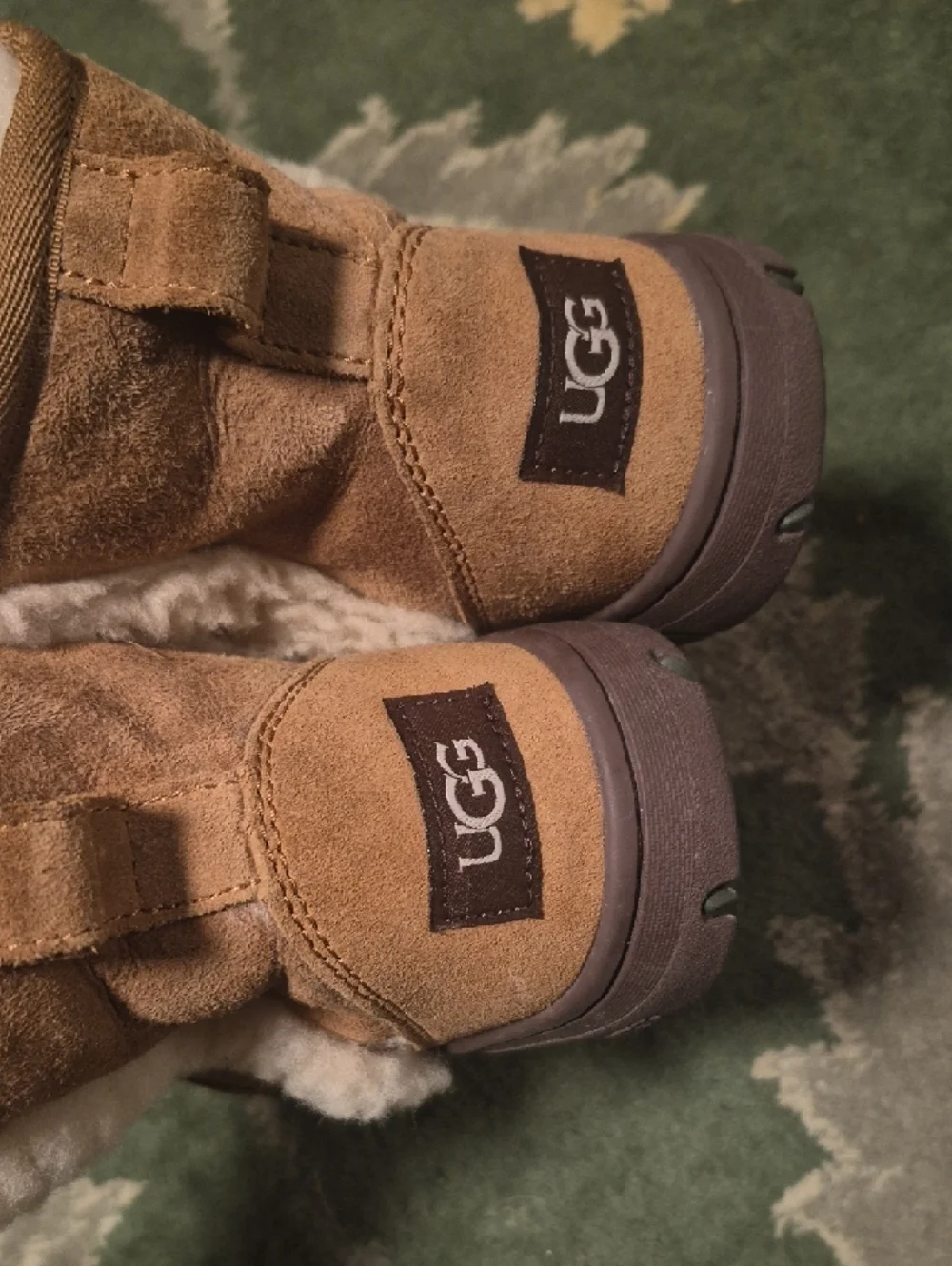 UGG Chestnut Suede Shearling-Lined Winter Boots